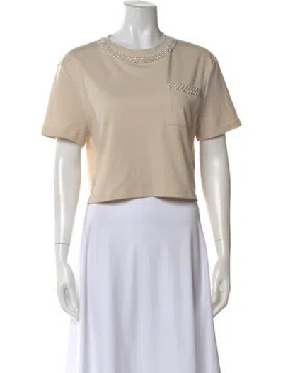 Pre-owned Sandro Crew Neck Short Sleeve T-shirt In Neutral