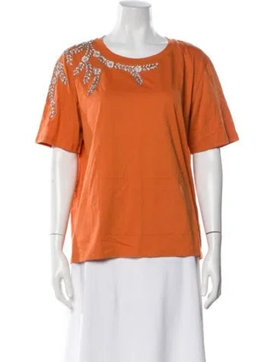Pre-owned Sandro Crew Neck Short Sleeve T-shirt In Orange