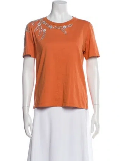 Pre-owned Sandro Crew Neck Short Sleeve T-shirt In Orange