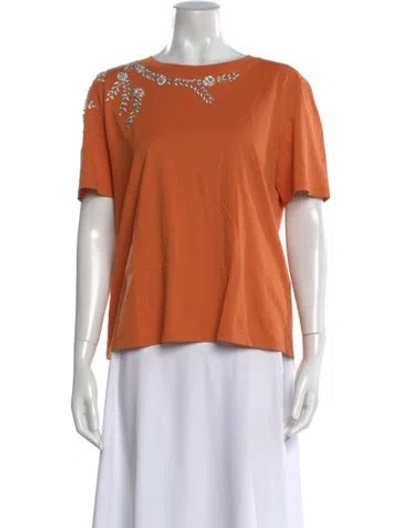 Pre-owned Sandro Crew Neck Short Sleeve T-shirt In Orange