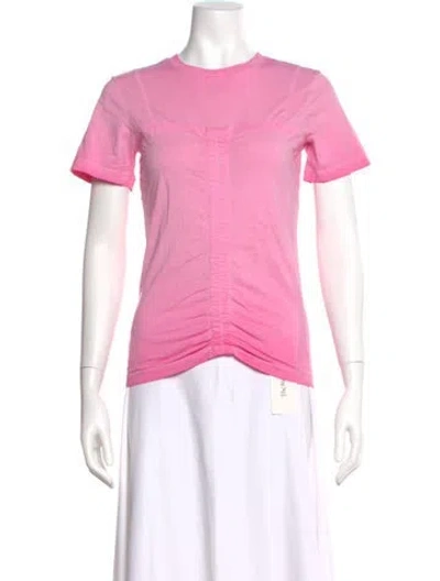 Pre-owned Sandro Crew Neck Short Sleeve T-shirt In Pink