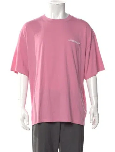 Pre-owned Sandro Crew Neck Short Sleeve T-shirt In Pink