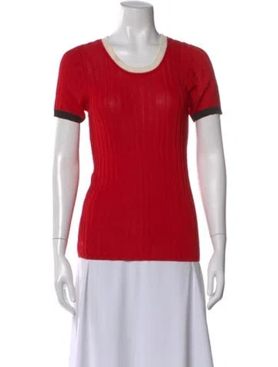 Pre-owned Sandro Crew Neck Short Sleeve T-shirt In Red