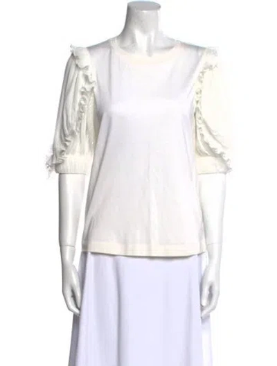 Pre-owned Sandro Crew Neck Short Sleeve T-shirt W/ Tags In White