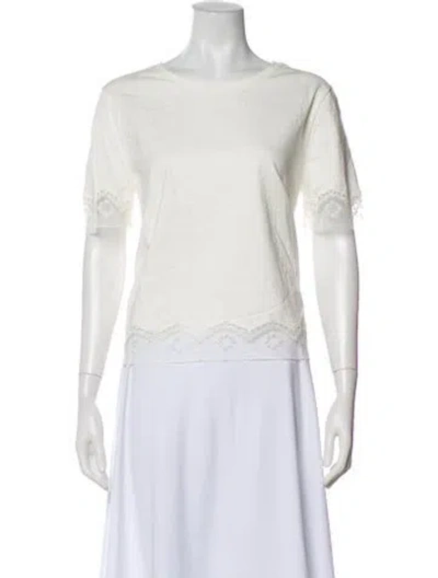 Pre-owned Sandro Crew Neck Short Sleeve T-shirt W/ Tags In White