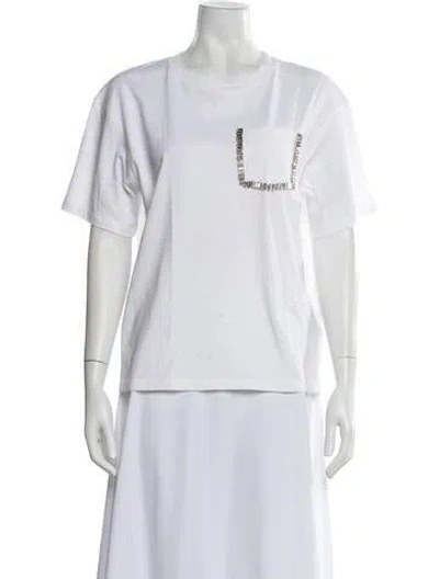 Pre-owned Sandro Crew Neck Short Sleeve T-shirt In White