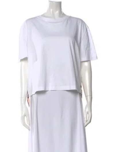Pre-owned Sandro Crew Neck Short Sleeve T-shirt In White