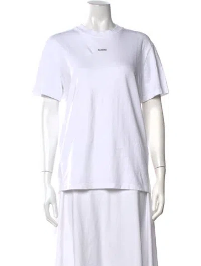Pre-owned Sandro Crew Neck Short Sleeve T-shirt In White