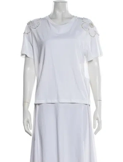 Pre-owned Sandro Crew Neck Short Sleeve T-shirt In White