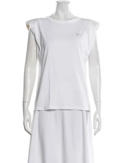 Pre-owned Sandro Crew Neck Short Sleeve T-shirt In White