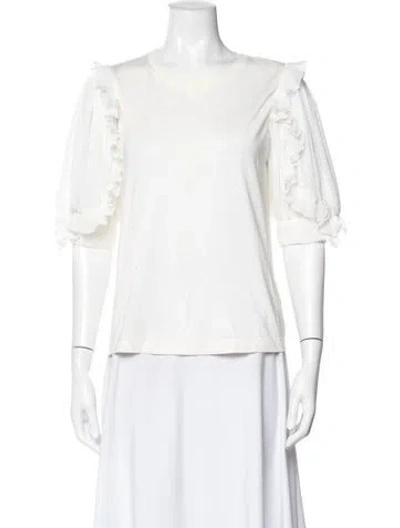 Pre-owned Sandro Crew Neck Short Sleeve T-shirt In White