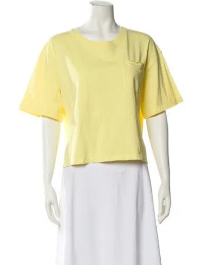 Pre-owned Sandro Crew Neck Short Sleeve T-shirt In Yellow