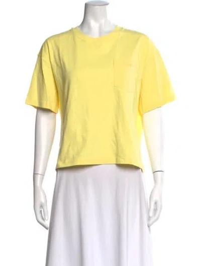 Pre-owned Sandro Crew Neck Short Sleeve T-shirt In Yellow