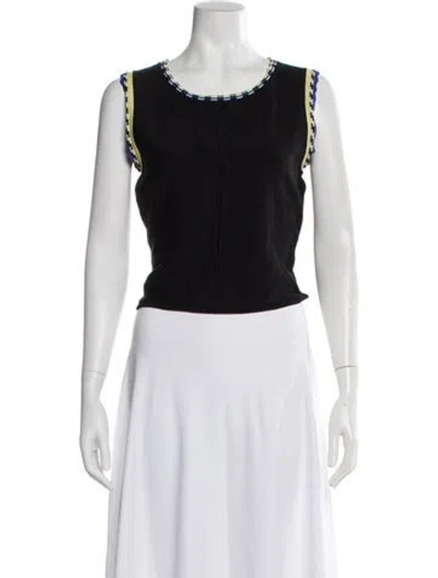 Pre-owned Sandro Crew Neck Sleeveless Top In Black