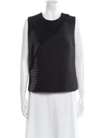 Pre-owned Sandro Crew Neck Sleeveless Top In Black