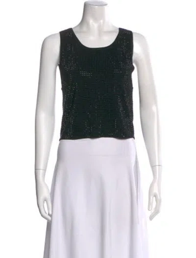 Pre-owned Sandro Crew Neck Sleeveless Top In Black