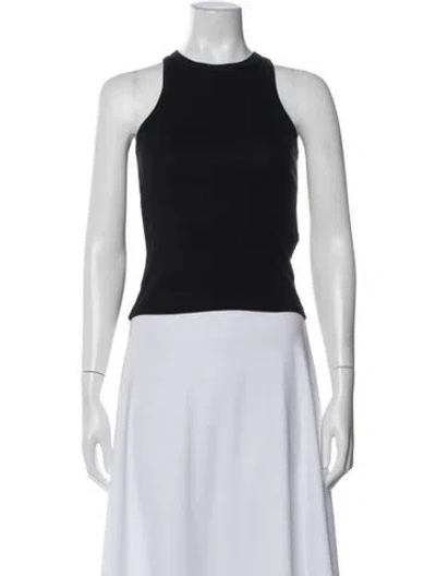 Pre-owned Sandro Crew Neck Sleeveless Top In Black