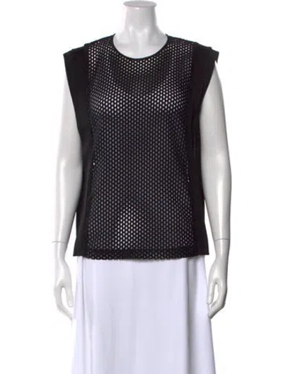 Pre-owned Sandro Crew Neck Sleeveless Top In Black