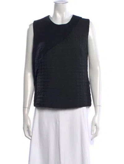 Pre-owned Sandro Crew Neck Sleeveless Top In Black
