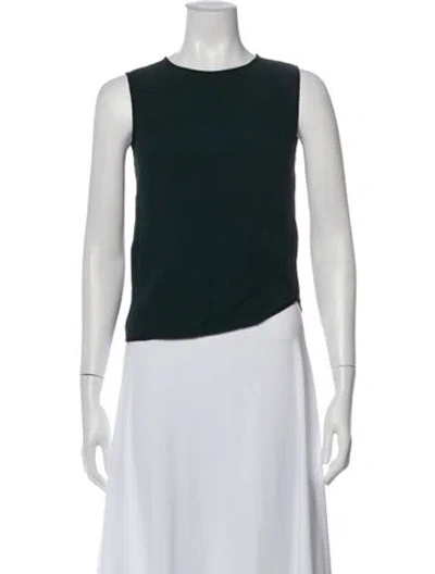 Pre-owned Sandro Crew Neck Sleeveless Top In Blue