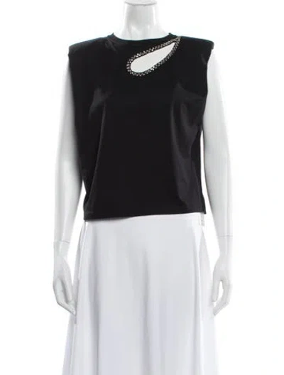 Pre-owned Sandro Crew Neck Sleeveless Top In Gray