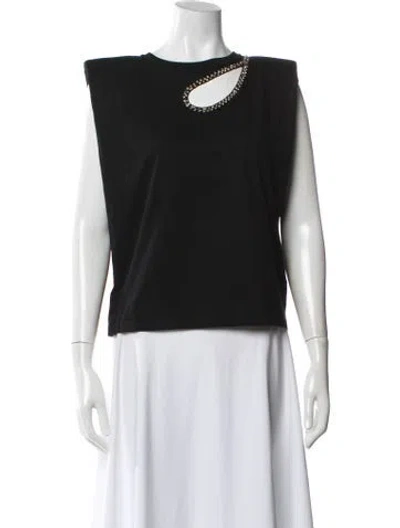 Pre-owned Sandro Crew Neck Sleeveless Top W/ Tags In Black