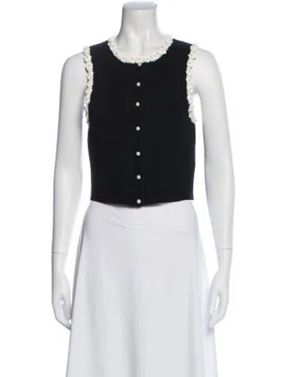 Pre-owned Sandro Crew Neck Sleeveless Top W/ Tags In Black