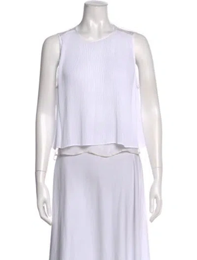 Pre-owned Sandro Crew Neck Sleeveless Top In White