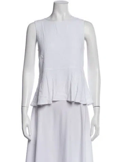 Pre-owned Sandro Crew Neck Sleeveless Top In White