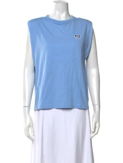 Pre-owned Sandro Crew Neck Sleeveless T-shirt In Blue