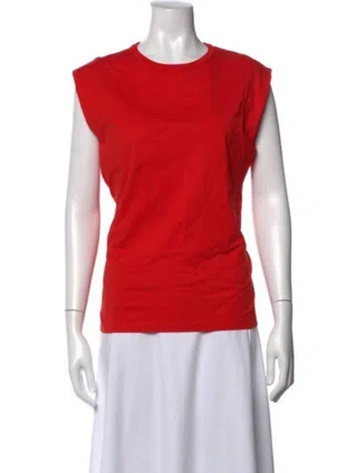 Pre-owned Sandro Crew Neck Sleeveless T-shirt In Red