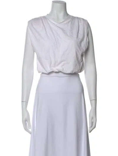 Pre-owned Sandro Crew Neck Sleeveless T-shirt In White