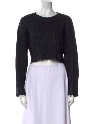 Pre-owned Sandro Crew Neck Sweater In Black