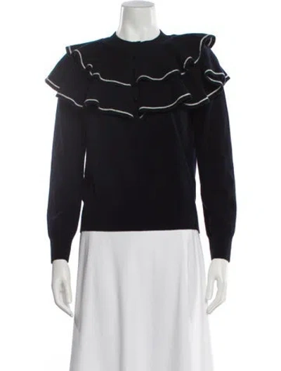 Pre-owned Sandro Crew Neck Sweater In Black