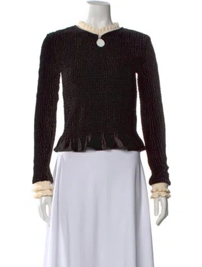 Pre-owned Sandro Crew Neck Sweater In Black