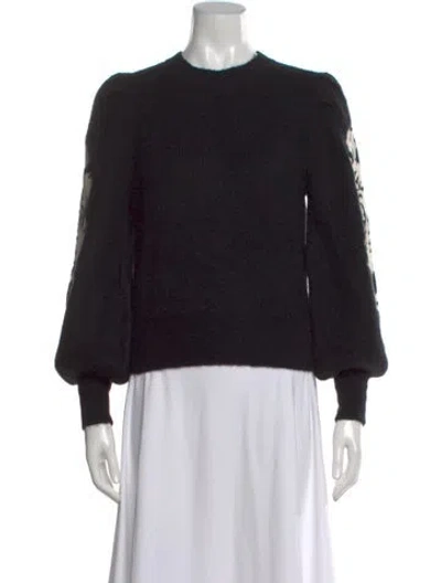 Pre-owned Sandro Crew Neck Sweater In Black