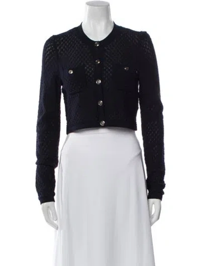 Pre-owned Sandro Crew Neck Sweater In Blue