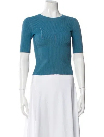 Pre-owned Sandro Crew Neck Sweater In Blue