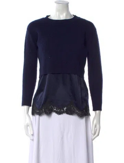 Pre-owned Sandro Crew Neck Sweater In Blue
