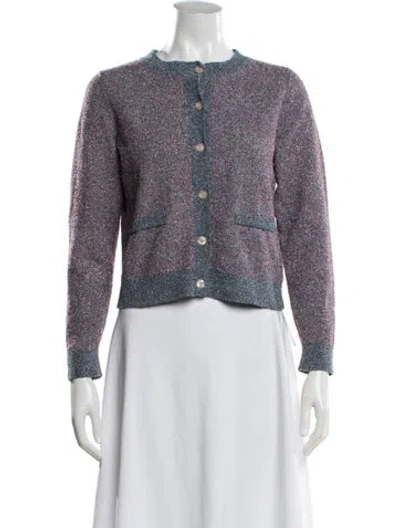 Pre-owned Sandro Crew Neck Sweater In Blue/purple