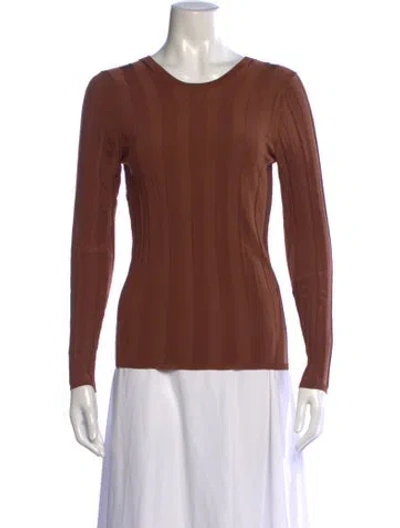 Pre-owned Sandro Crew Neck Sweater In Brown