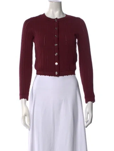 Pre-owned Sandro Crew Neck Sweater In Burgundy