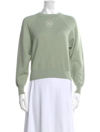 Pre-owned Sandro Crew Neck Sweater In Green