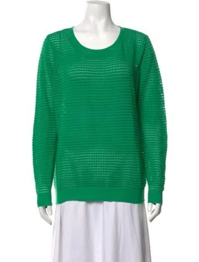 Pre-owned Sandro Crew Neck Sweater In Green