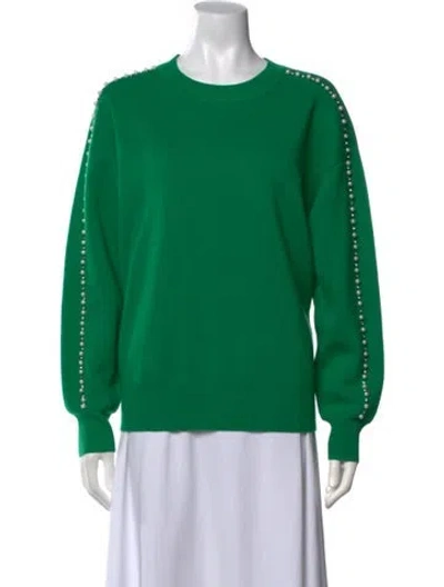 Pre-owned Sandro Crew Neck Sweater In Green