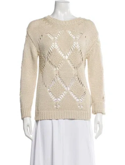 Pre-owned Sandro Crew Neck Sweater In Neutral