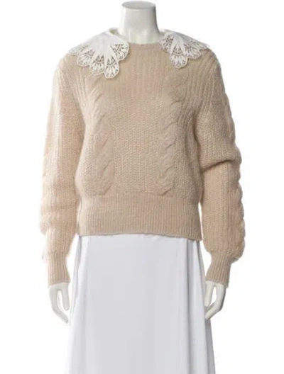Pre-owned Sandro Crew Neck Sweater In Neutral