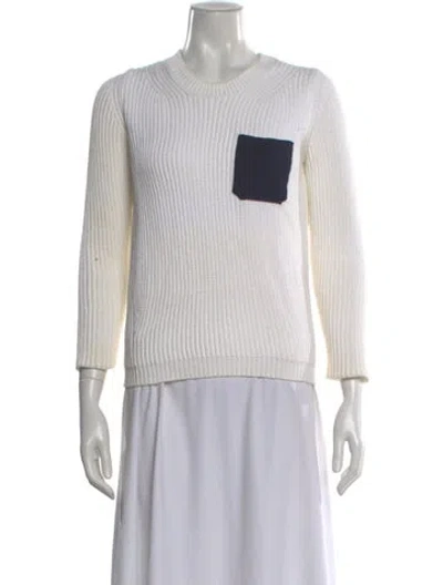 Pre-owned Sandro Crew Neck Sweater In Neutral
