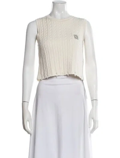 Pre-owned Sandro Crew Neck Sweater In Neutrals