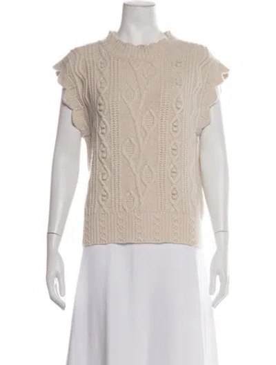 Pre-owned Sandro Crew Neck Sweater In Neutrals